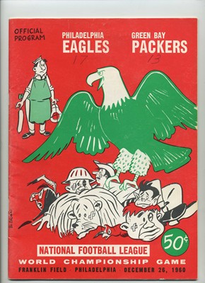 1960 NFL Championship Program & Ticket Stub - Packers vs. Eagles